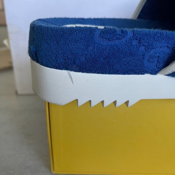 Adidas x Gucci Mens Slides Sandals Shoe, Blue/White, Gucci Sz 9 (US 9.5) - Picture 15 of 15